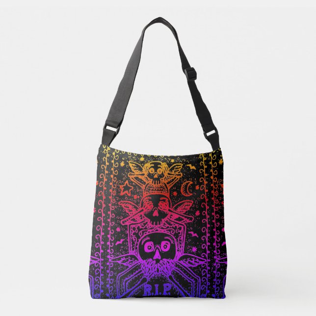 GOTH VOIR AUCUN SAC CORPOREL SKELETON CROSS CROSS (Devant)