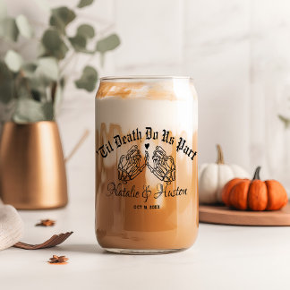 Goth Wedding Personalized Bridesmaids Till Death Can Glass