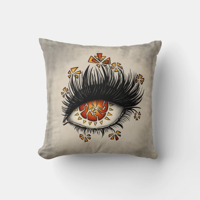 Goth weird eye art witchy throw pillow (Front)