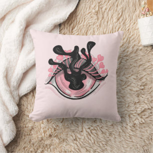 Goth Weird Pink Eye Creepy Horror Magical Witch Throw Pillow