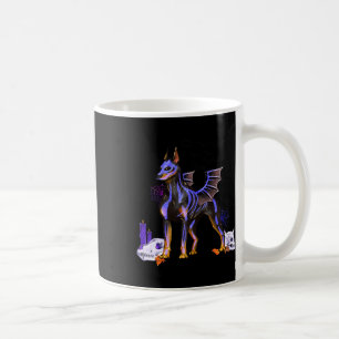 Goth Winged Doberman Dog Skulls Bat And Candles Ha Coffee Mug
