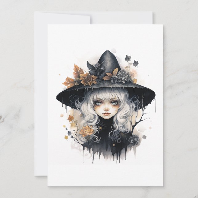 Goth Witch Halloween Card (Front)