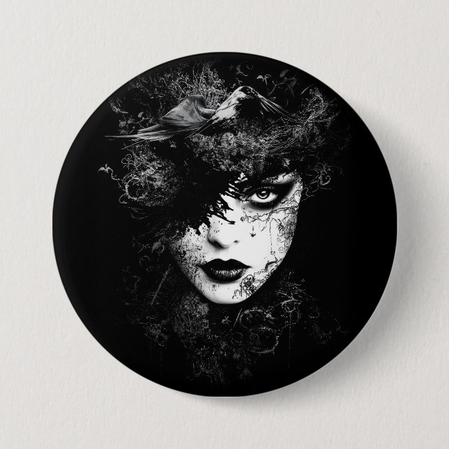 Goth Woman 3 Inch Round Button (Front)