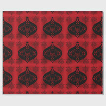 Goth Wrapping Paper with Skull Ornament