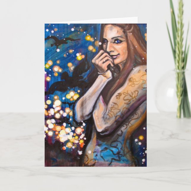 "Gotham Girl" Greeting Card - Art by Charis D (Front)