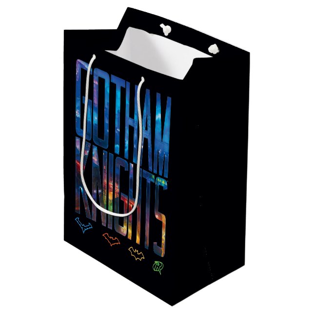 Gotham Knights City Lettering Medium Gift Bag (Front Angled)