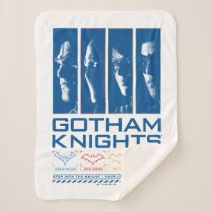 Gotham Knights Face Panels Sherpa Blanket