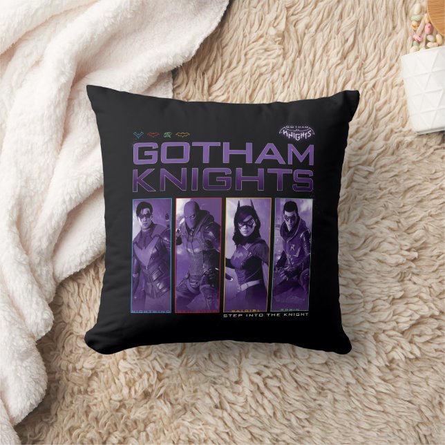 Gotham Knights Hero Panels Throw Pillow (Blanket)