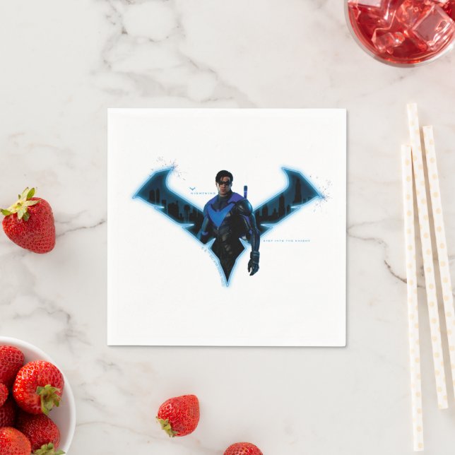 Gotham Knights Nightwing in Logo Napkin (Insitu)