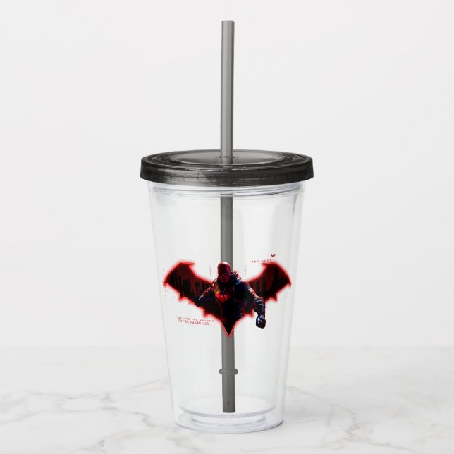 Gotham Knights Red Hood in Logo Acrylic Tumbler (Front)