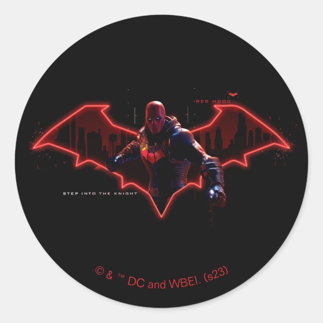 Gotham Knights Red Hood in Logo Classic Round Sticker (Front)