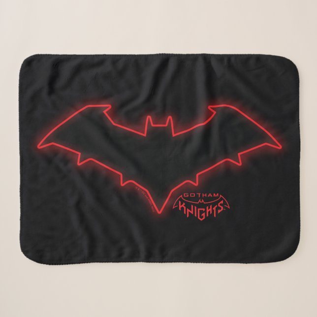 Gotham Knights Red Hood Logo Sherpa Blanket (Front (Horizontal))