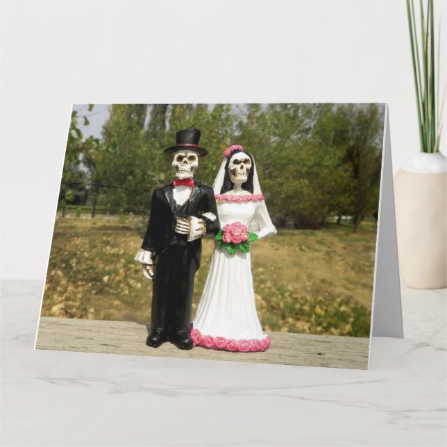 GOTHC SKELETONS WEDDING CONGRATULATIONS CARDS (Front)