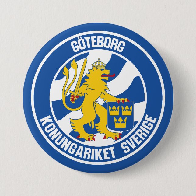 Gothenburg Round Emblem 3 Inch Round Button (Front)