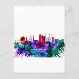 Gothenburg Skyline Invitation Postcard