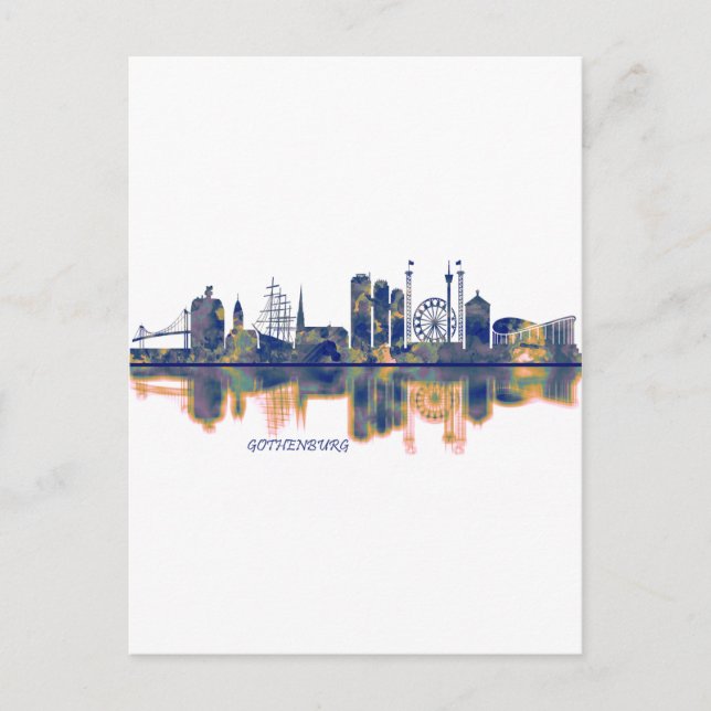 Gothenburg Skyline Invitation Postcard (Front)
