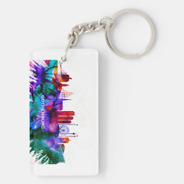 Gothenburg Skyline Keychain (Back)