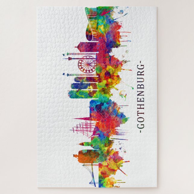 Gothenburg Sweden Skyline Jigsaw Puzzle (Vertical)