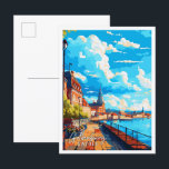 Gothenburg Sweden vintage travel illustration Postcard<br><div class="desc">Gothenburg Sweden vintage travel place illustration</div>