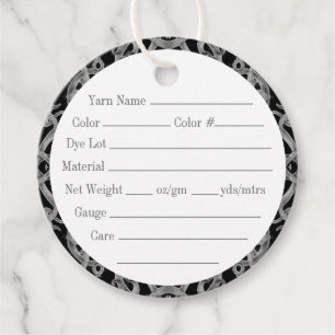 GOTHIC 2" Round Yarn Tags