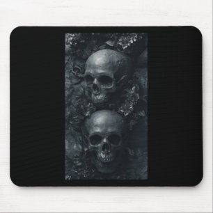 Gothic Aesthetic Grunge Skull Art Botanical Edgy  Mouse Pad