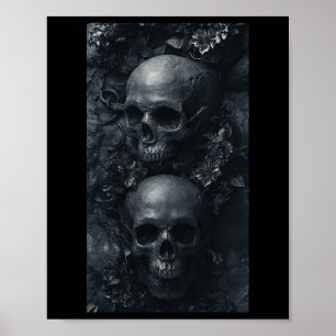 Gothic Aesthetic Grunge Skull Art Botanical Edgy  Poster