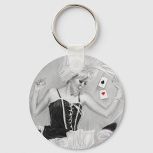 Gothic Alice in Wonderland FallingKeychain Keychain