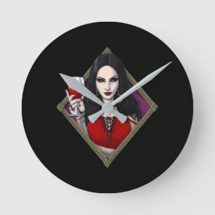 Gothic Alien Witch Round Clock