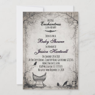 Gothic Alternative Girl Baby Shower Invitation