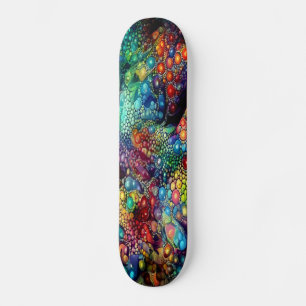 Gothic Ancient Architecture With Colourful Stained Skateboard