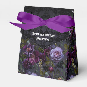 Gothic and Moody Purple Floral Wedding Favor Box
