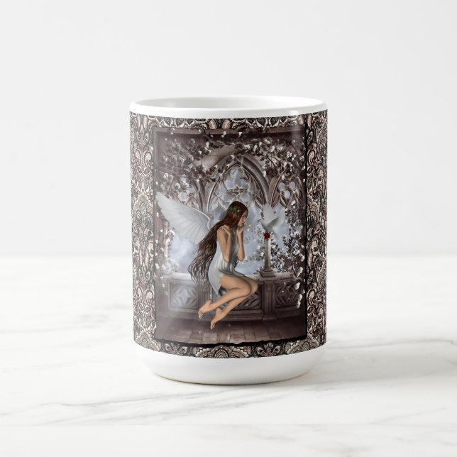 Gothic Angel and Her Dove Coffee Mug (Center)