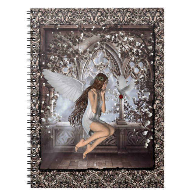 Gothic Angel and Her Dove Notebook (Front)