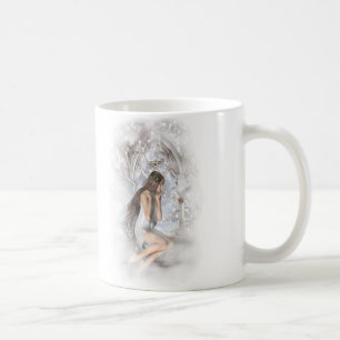 Gothic Angel and Her Dove Vignette Coffee Mug