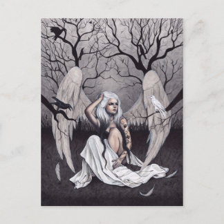 Gothic Angel Black White Hope Despair Postcard
