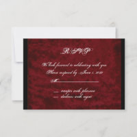 Gothic Angel on Red Velvet Response Card