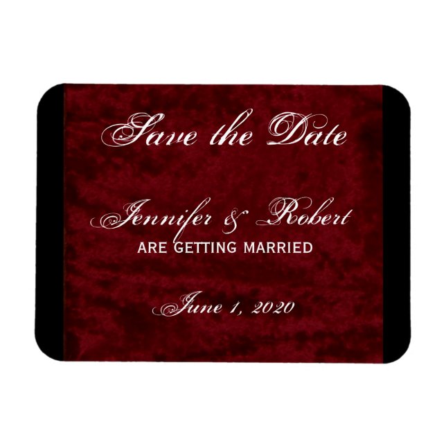 Gothic Angel on Red Velvet Save the Date Magnet (Horizontal)