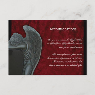 Gothic Angel on Red Velvet Wedding Accomodations Enclosure Card