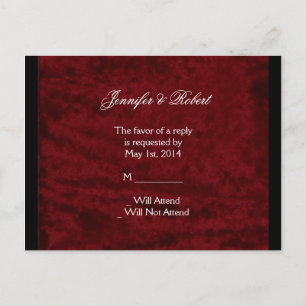 Gothic angel on Red Velvet Wedding RSVP Postcard