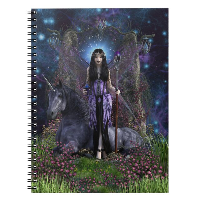 Gothic Angel & Unicorn Notebook (Front)