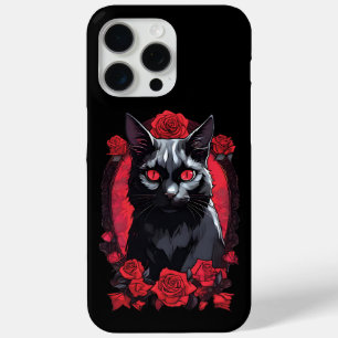 Gothic Animal Portrait Black Cat iPhone 15 Pro Max Case