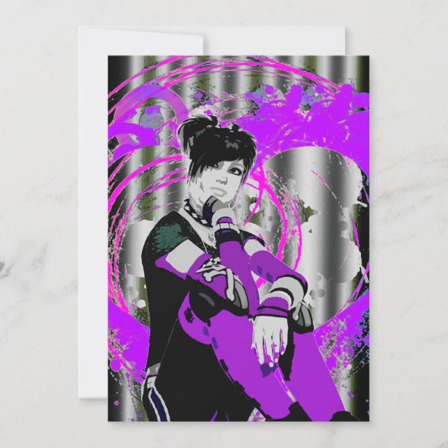 Gothic Anime Sweet 16  Invitation (Front)