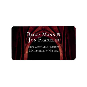 Gothic Arch Elegant Wedding Dark Black Red Label
