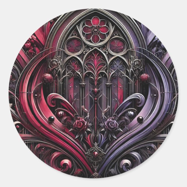 Gothic Arch Floral Sticker (Front)