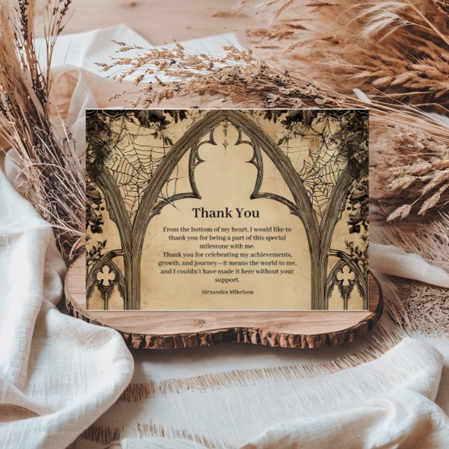 Gothic Arch Midnight Birthday Thank You Card (Creator Uploaded)