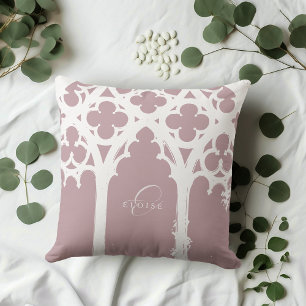 Gothic Arches Minimal Elegant Classic Pale Pink Throw Pillow