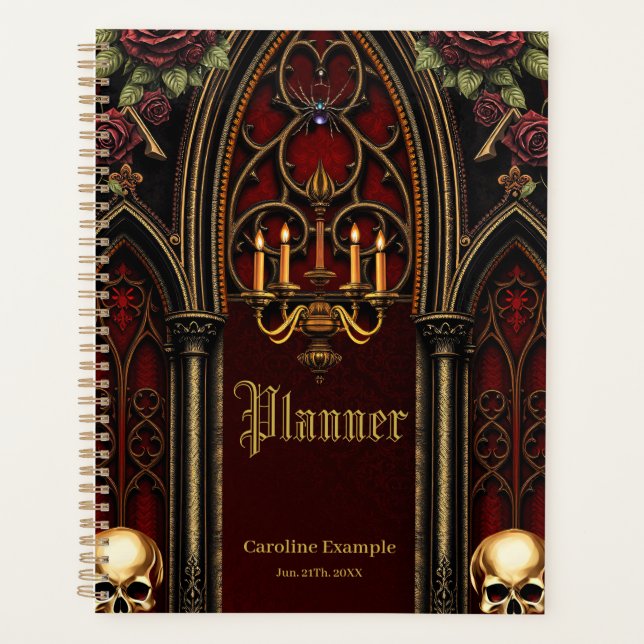 Gothic Archway with Skulls.  Planner (Front)