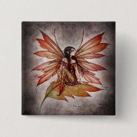 Gothic Autumn Fairy Button by Molly Harrison