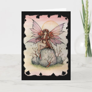 Gothic Autumn Fall Faerie Fairy Greeting Card
