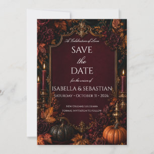 Gothic Autumn Pumpkin Save The Date